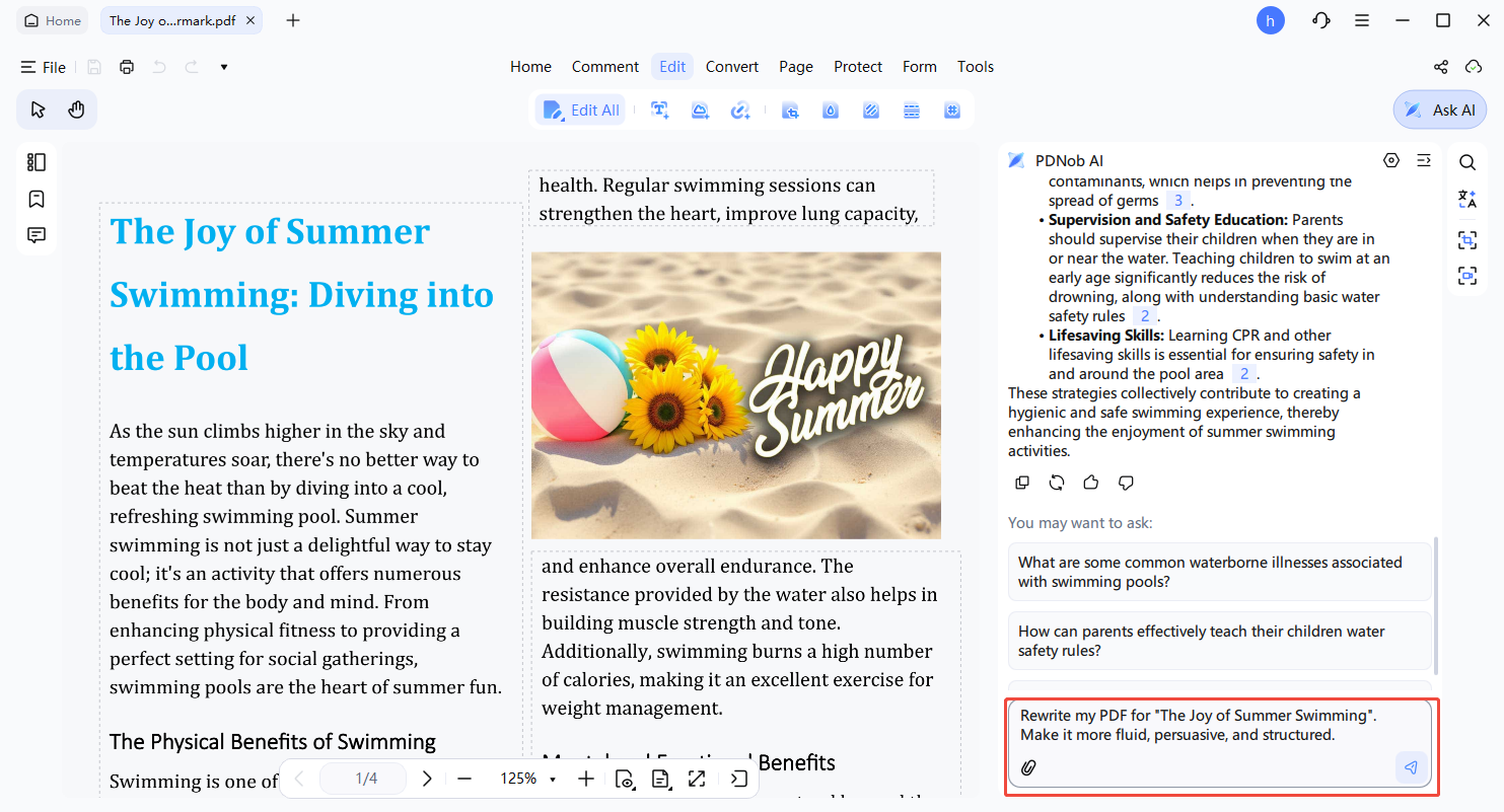 chatear con pdf para reescribir