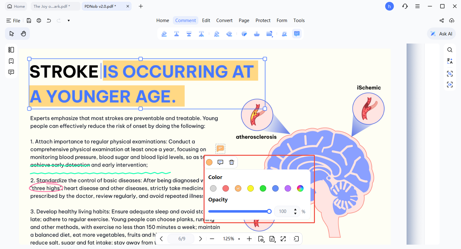 propiedades de comentarios