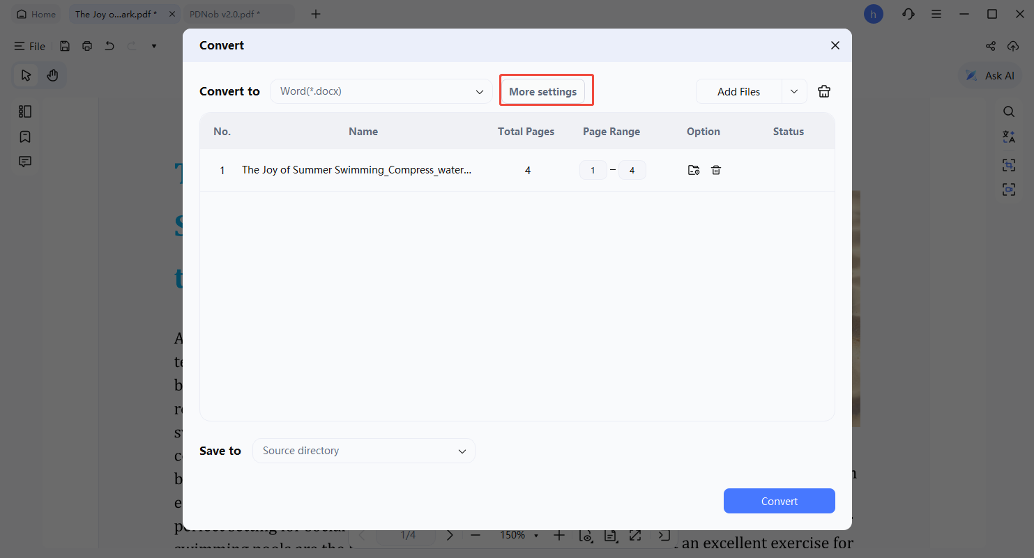 engranaje de configuración de conversión