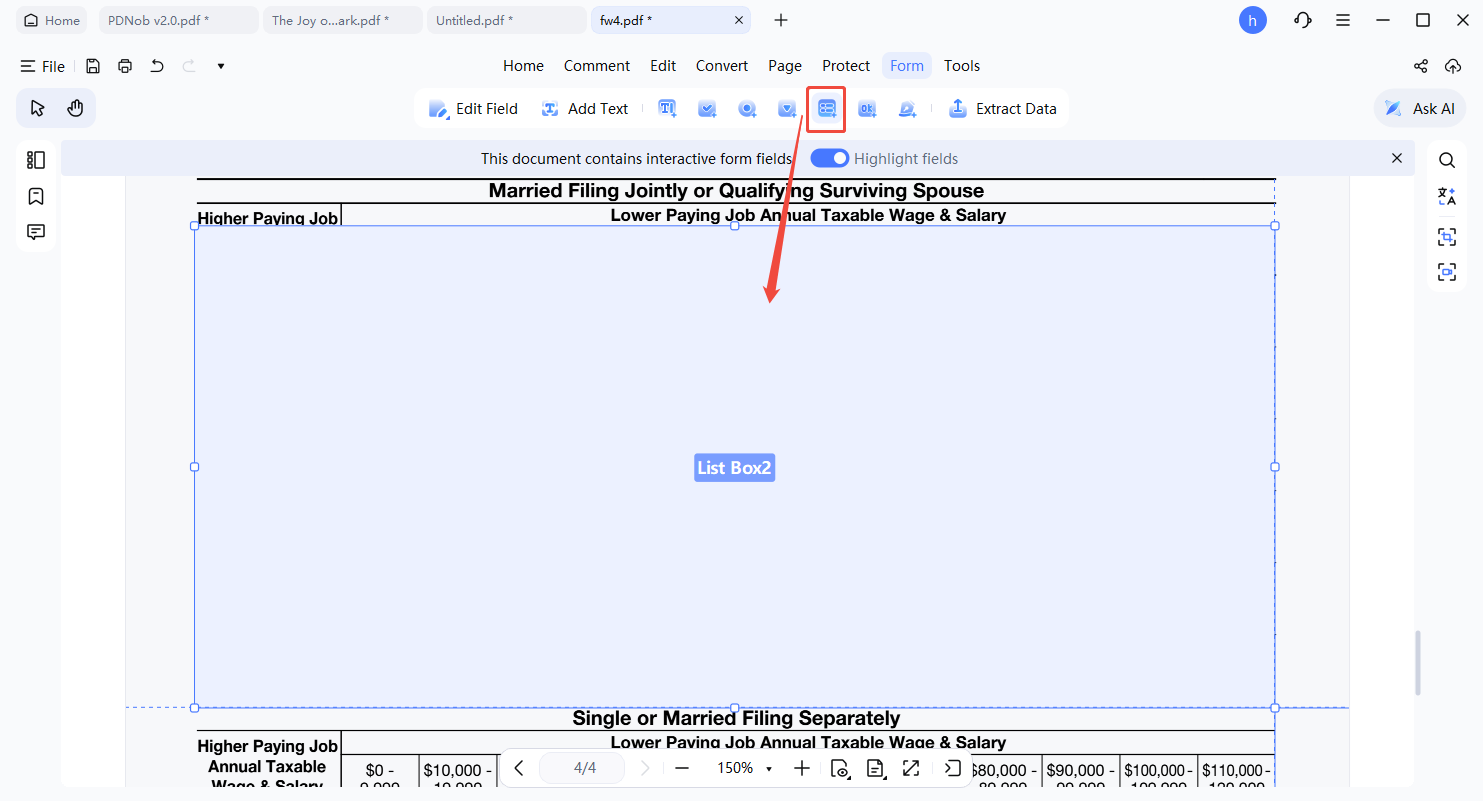 create list box field