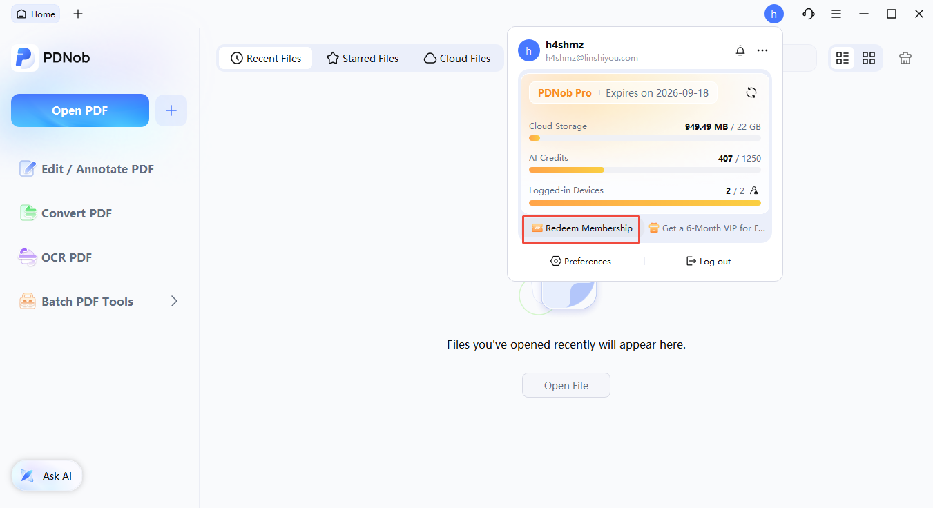 opción canjear membresía