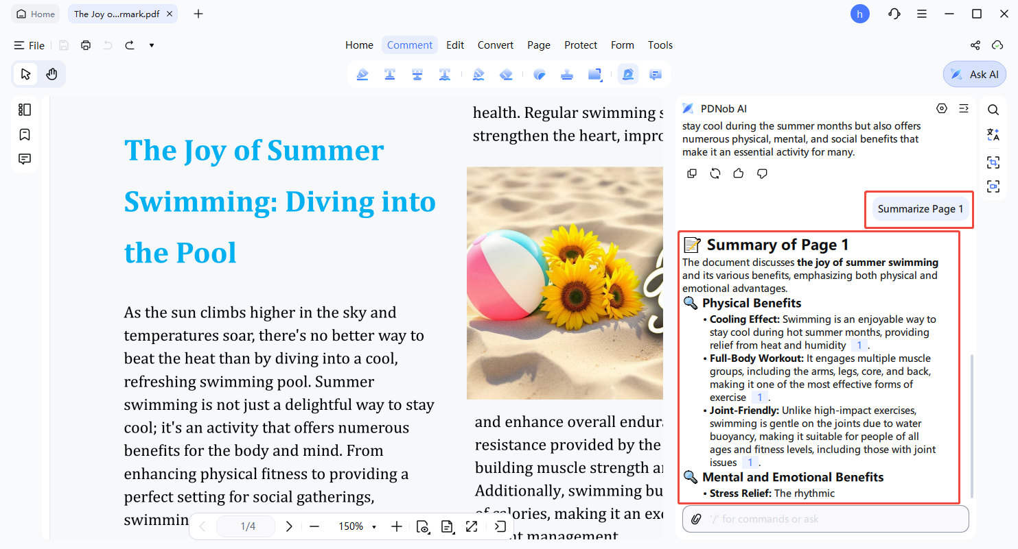 resumir páginas específicas