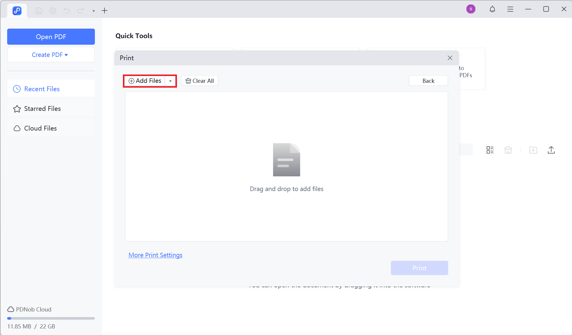 pdnob print multiple pdf at once