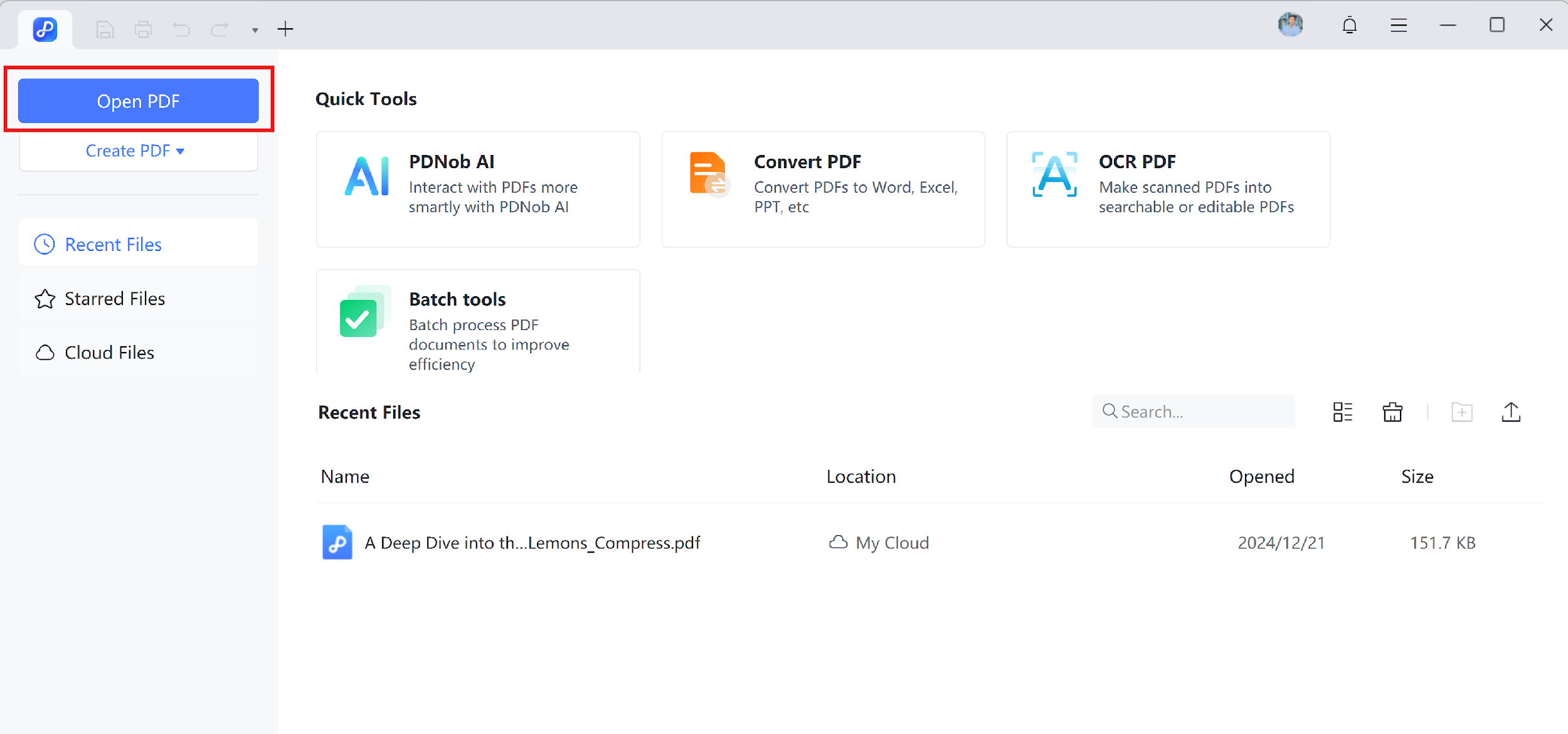 open pdf
