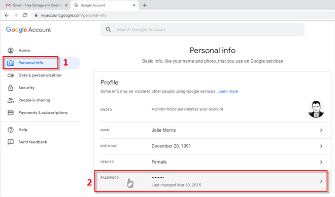personal info