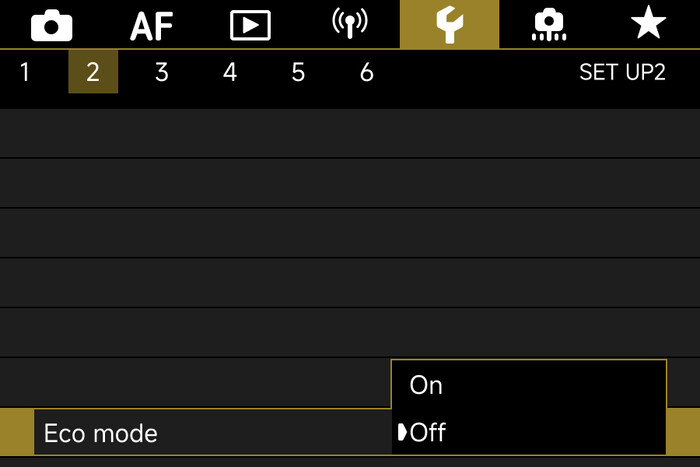 Canon 省電力モードをオフ