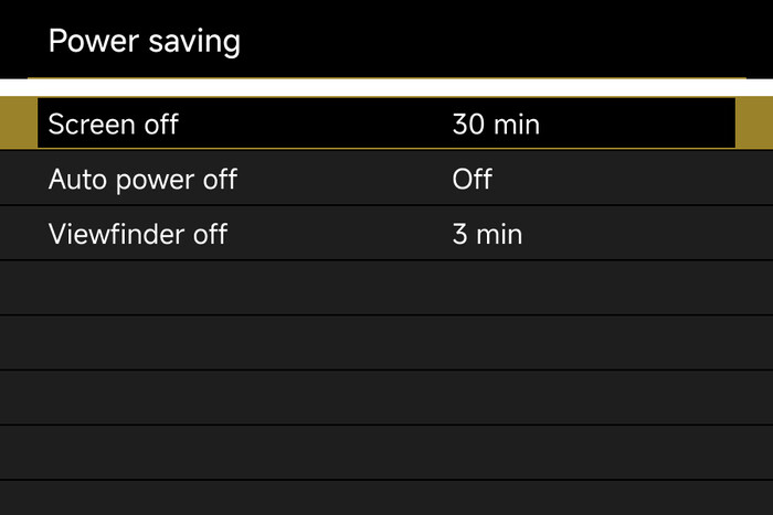 Canon 省電力モードをオフ