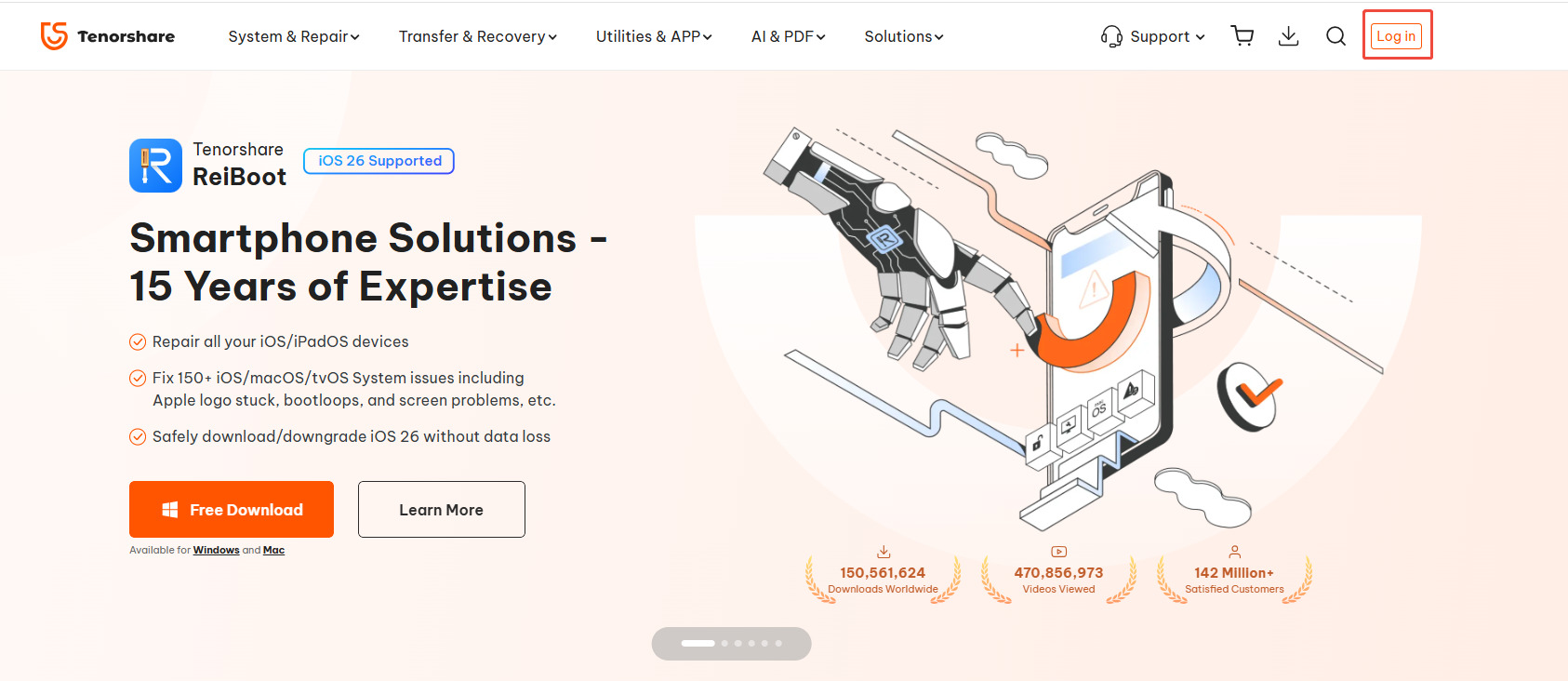 Go to the Tenorshare Account Center