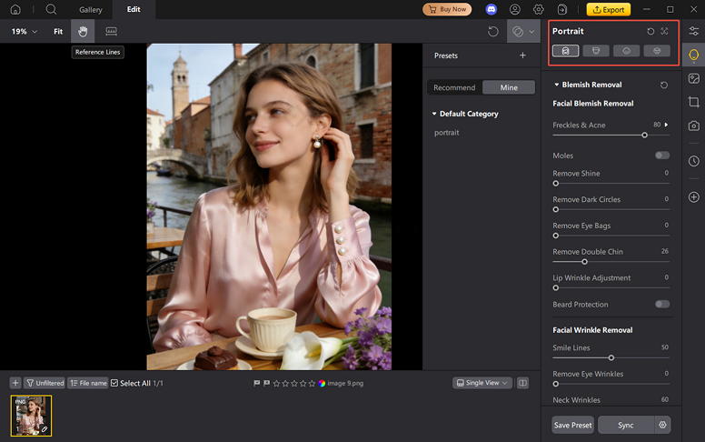 Interface of PixPretty