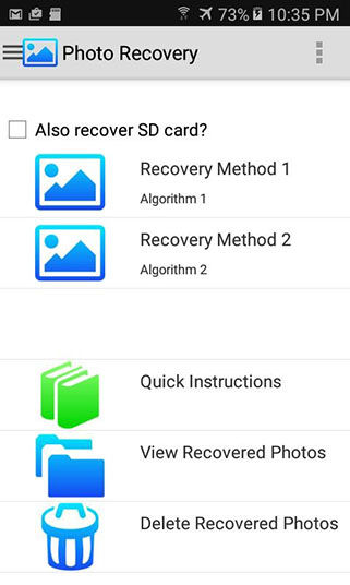 Восстановить удаленные фото Андроид через Photo Recovery