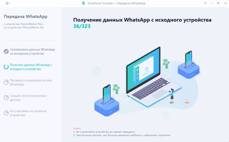 получение данных WhatsApp