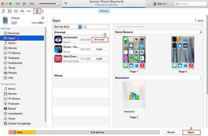  через itunes