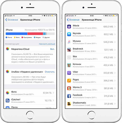 хранилище iphone