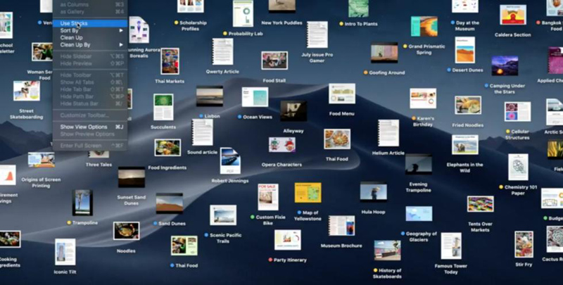 Функция Desktop Stacks