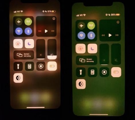 Зеленый экран iPhone