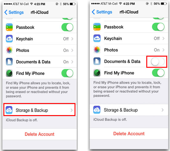синхронизация через iCloud