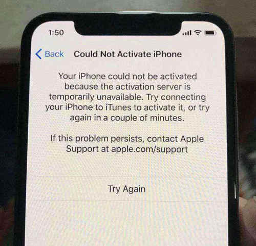 не удается активировать iphone x