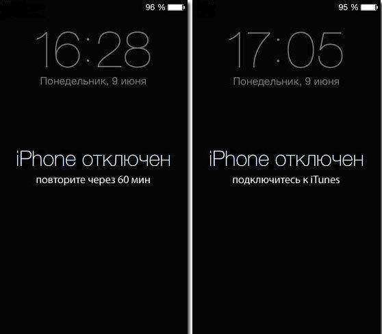 айфон отключен