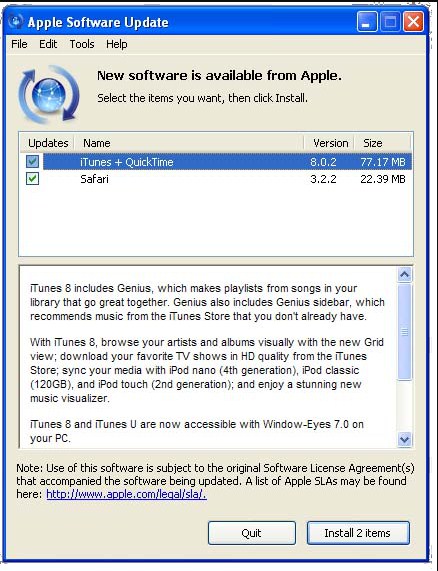 Обновления программного обеспечения Apple