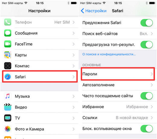 Просмотр сохраненного пароля Safari из настроек устройства iOS 10