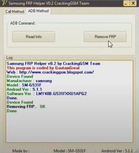 Обход гугл аккаунт через SAMSUNG FRP HELPER