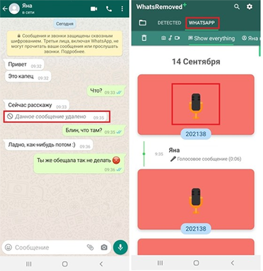 как прочитать удалённое сообщение в Whatsapp с помощью WhatsRemoved