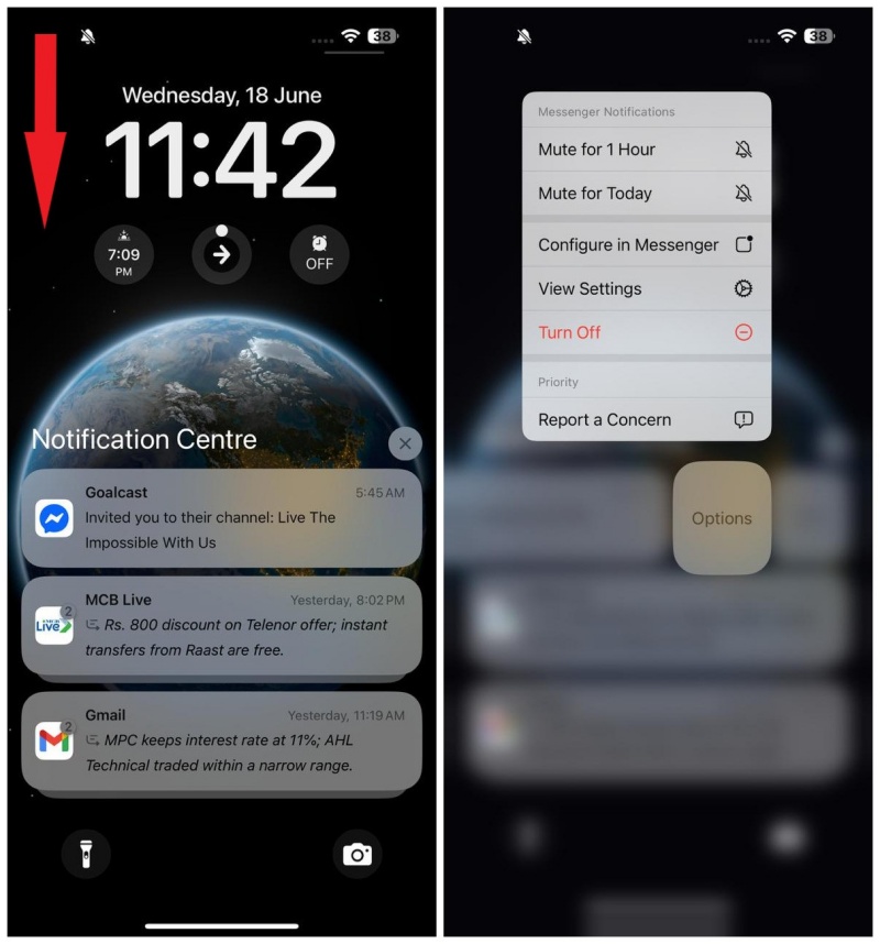 iphone notification center