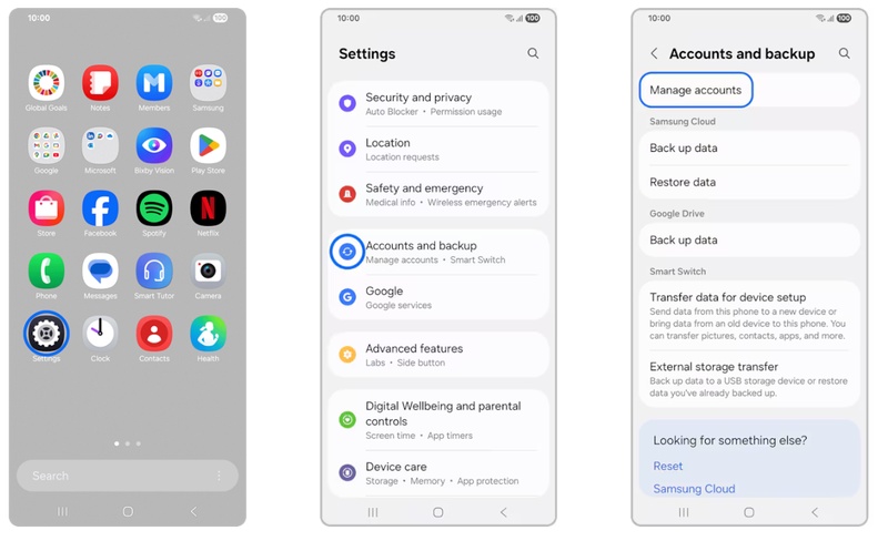 Manage Accounts