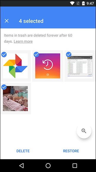 récupérer des vidéos d'enregistrement d'écran supprimées via google photos