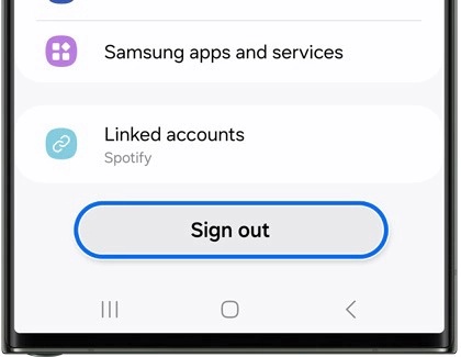 Sign Out and Sign Back into Samsung Account