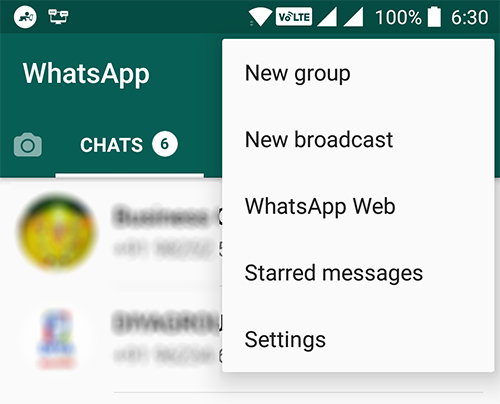 whatsapp settings