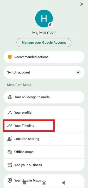 google maps timeline
