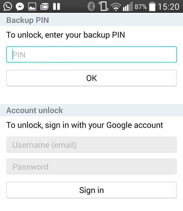 enter your Google account credentials