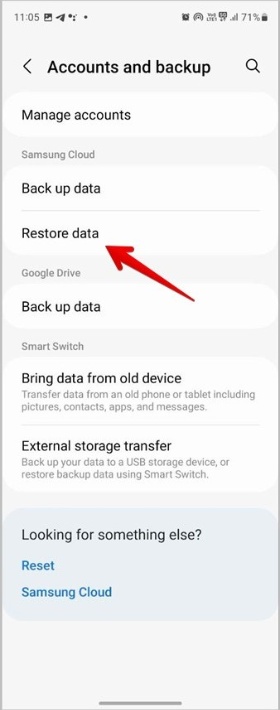 recover data from backups