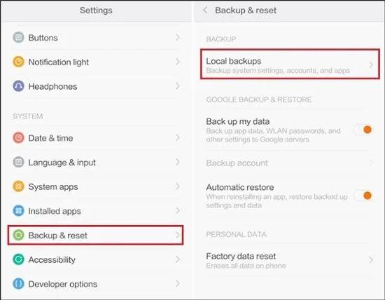 recover lost contacts local backup