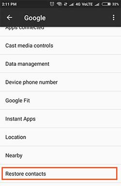 recover the deleted contacts google account