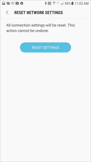 confirm reset network settings