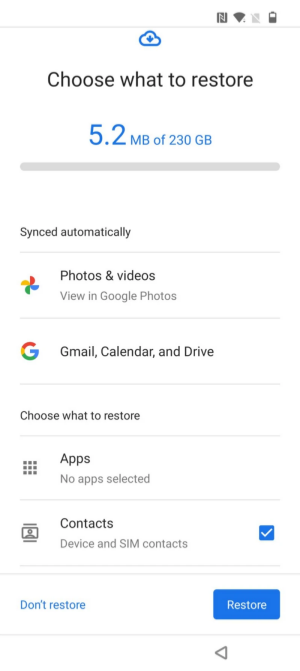 restore google backup