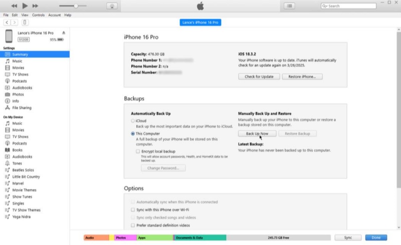 retrieve the lost data via itunes