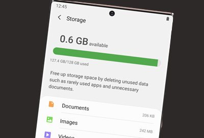 running out of storage samsung