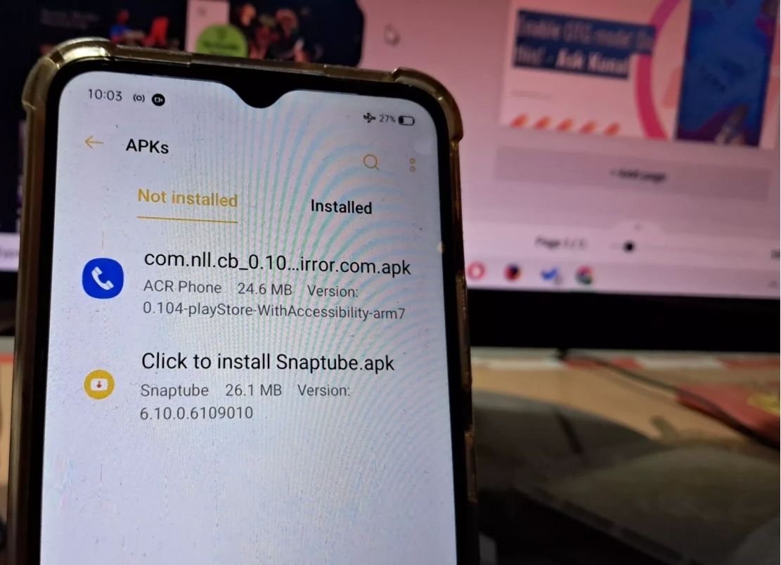 search for the apk files