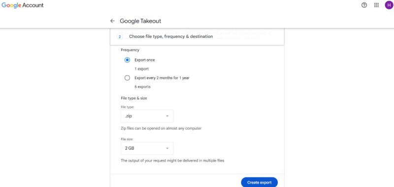 setting file type and size to archive