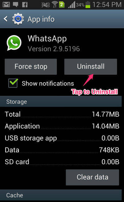 uninstall app