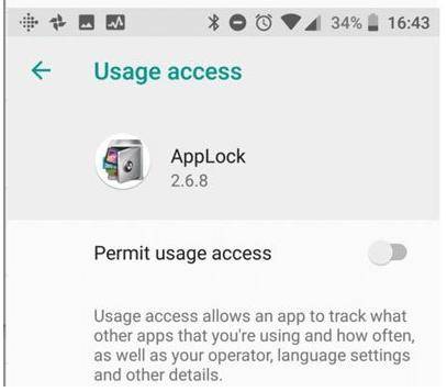 disable app lock usage access