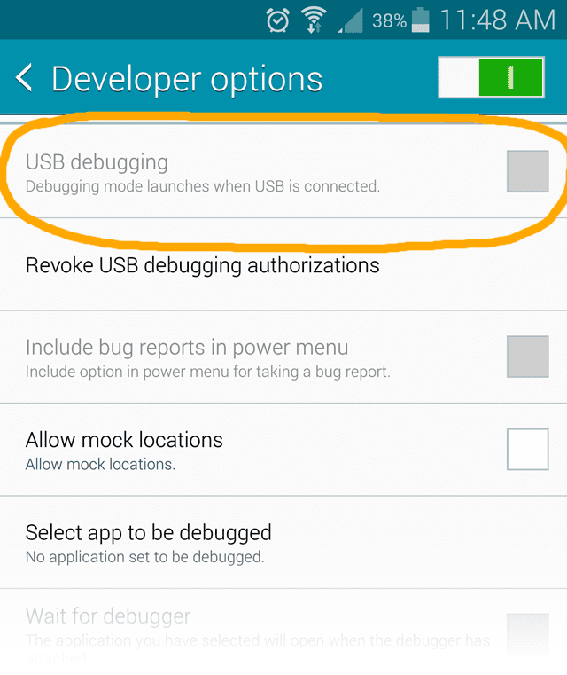 Ways to USB Debugging Greyed Out