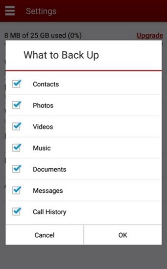 restore contacts from verizon cloud