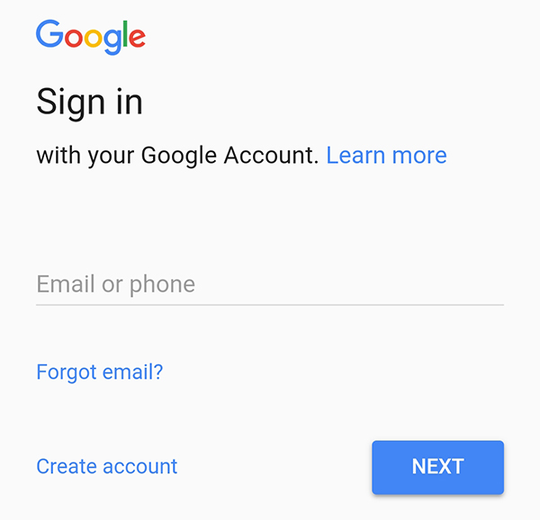 sign in to your Google account