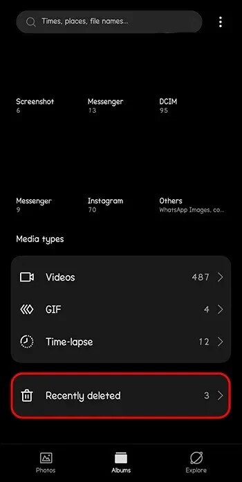 launch the recently deleted icon