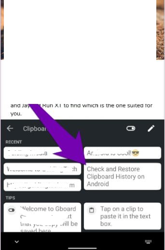 how to recover clipboard history on gboard