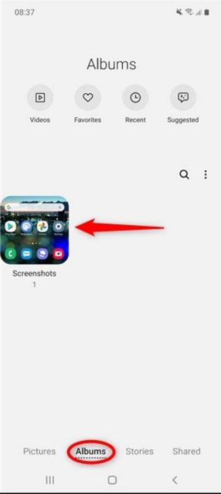 where are screenshots saved android